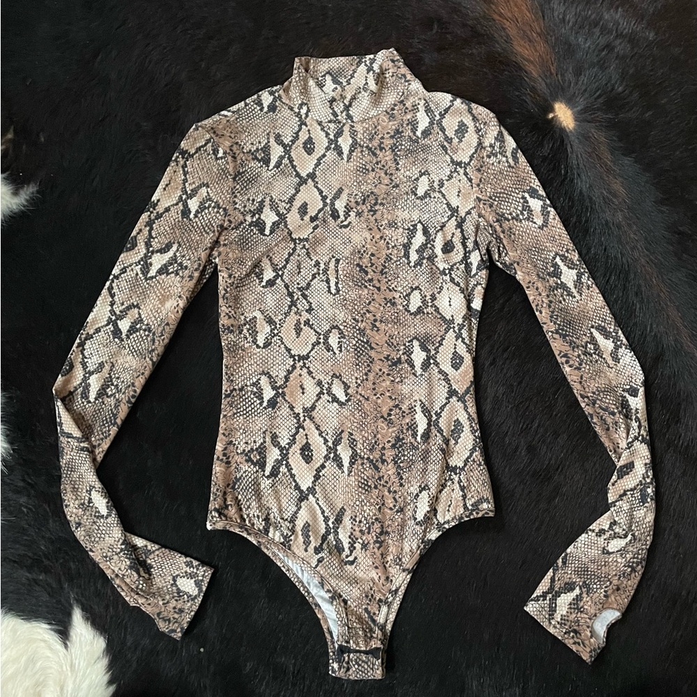 I.AM.GIA SNAKE PRINT BODYSUIT